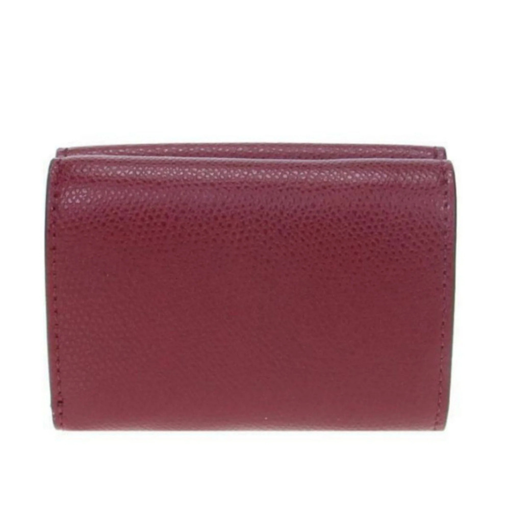 Fendi Calf Leather F Logo Barola Red Micro Trifold - Picture 3 of 5